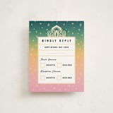 "Bat Mitzvah Theatre Marquee" - Mitzvah RSVP Cards in Peony by Becky Nimoy - Front