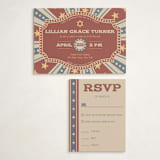 "Vintage Circus" - Mitzvah RSVP Cards in Brick by Amanda Stuff - With Invitation