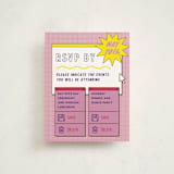 "Bitmap" - Mitzvah RSVP Cards in Strawberry by Jennifer Lew - Front