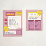 "Bitmap" - Mitzvah RSVP Cards in Strawberry by Jennifer Lew - With Invitation