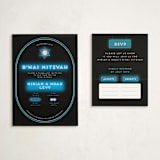 "Neon Glow - B’nai / Bat / Bar Mitzvah Invitation" - Mitzvah RSVP Cards in Lagoon by Anne Retter - SchoepfergeistArt - With Invitation