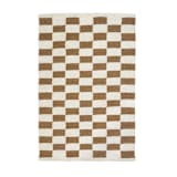 "Zapotec Umber and Ivory Checkered Rug, Size 2'x3'" - Area Rugs in brown by Archive New York