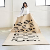 "Varj Hand Knotted Rug" - Area Rugs in white by Anjali Purohit