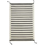 "Zapotec Black and Ivory Striped Rug #2, Size 2'x3'" - Area Rugs in black by Archive New York