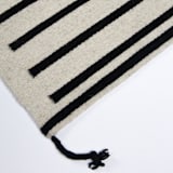 "Zapotec Black and Ivory Striped Rug #2, Size 2'x3'" - Area Rugs in black by Archive New York