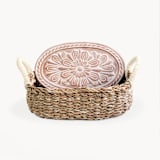 "Handmade Bread Warmer & Wicker Basket - Flower" - Serving Accessories in natural by KORISSA