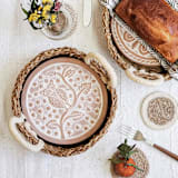 "Handmade Bread Warmer & Wicker Basket - Owl Round" - Serving Accessories in natural by KORISSA
