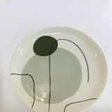 "DESSERT PLATE OLIVE GREEN" - Serving Accessories in green by Jana Mistrik