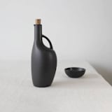 "Canard Stoneware Olive Oil Bottle - 34oz Handmade Ceramic Dispenser" - Serving Accessories in black by Powered By People