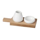 "Oil and Salt Pots with Acacia Wood Tray" - Serving Accessories in white by Blomus Team