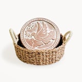 "Handmade Bread Warmer & Wicker Basket - Dove In Peace" - Serving Accessories in natural by KORISSA