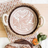 "Handmade Bread Warmer & Wicker Basket - Dove In Peace" - Serving Accessories in natural by KORISSA