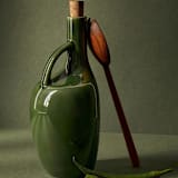 "Olive Oil Bottle Canard" - Serving Accessories in green by Powered By People