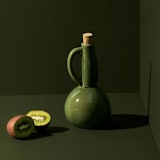 "Stoneware Olive Oil Dispenser | Dadasi 15 oz" - Serving Accessories in green by Powered By People