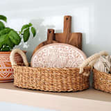 "Handmade Bread Warmer & Wicker Basket - Owl Oval" - Serving Accessories in natural by KORISSA