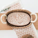 "Handmade Bread Warmer & Wicker Basket - Bird Oval" - Serving Accessories in natural by KORISSA