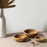 "Olive Wood Nesting Bowls Set of 3" - Serving Bowls in natural by Powered By People