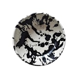 "Handmade Rock Ceramic Salad Bowl - Black & White Splatterware" - Serving Bowls in multicolor by OWO Cerámica