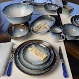 "Cypress Grove Deep Bowl" - Serving Bowls in multicolorassorted-colors by Carmel Ceramica