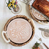 "Bread Warmer & Basket - Plant Round" - Serving Bowls in natural by KORISSA