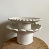 "Scallop Pedestal Bowl - Large" - Serving Bowls in white by Sidney Field