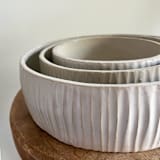 "Ribbed Serving Bowl - Medium" - Serving Bowls in white by Sidney Field