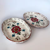 "My Garden Oval Plates, Set-of-2" - Plates in multicolor by Didem Firat