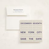 "Be There or Be Square - Save The Date" - Bar and Bat Mitzvah Save The Date in Cream by Cleghorn Creative - Save the Date with Envelope