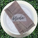 "Bride + Groom Place Settings | Acrylic" - Wedding Signs in clear by The Crazy Bunny Lady