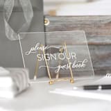 "Sign our Guest Book Acrylic Sign" - Wedding Signs in clear by Papel Custom Design