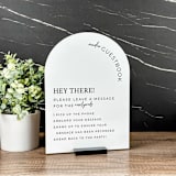 "Audio Guestbook Sign, White Arch, 5"x7"" - Wedding Signs in white by Willow and Barn