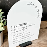"Audio Guestbook Sign, White Arch, 8"x11"" - Wedding Signs in white by Willow and Barn