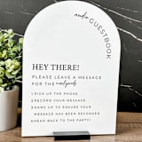 "Audio Guestbook Sign, White Arch, 8"x11"" - Wedding Signs in white by Willow and Barn