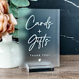 "Cards and Gifts Thank You Sign 5x7 Frosted" - Wedding Signs in clear by Willow and Barn