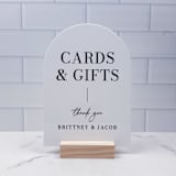 "Cards and Gifts Modern Minimalist Arch Sign, White Arch, 5"x7"" - Wedding Signs in white by Willow and Barn