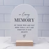 "In Loving Memory Modern Minimalist Arch Sign, White Arch, 5"x7"" - Wedding Signs in white by Willow and Barn