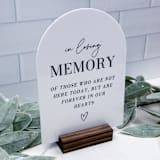 "In Loving Memory Modern Minimalist Arch Sign, White Arch, 5"x7"" - Wedding Signs in white by Willow and Barn