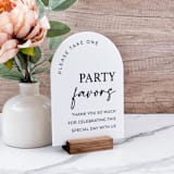 "Party Favors Sign, White Arch, 5"x7"" - Wedding Signs in white by Willow and Barn