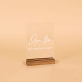"Acrylic Table Signage | “Open Bar”" - Wedding Signs in clear by Hanna Roberts