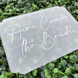 "Here Comes The Bride  Sign| Acrylic" - Wedding Signs in clear by The Crazy Bunny Lady