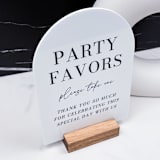 "Party Favors Modern Minimalist Arch Sign, White Arch, 5"x7"" - Wedding Signs in white by Willow and Barn
