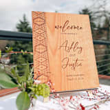 "Áabi Indigenous Design Hardwood Welcome Sign" - Wedding Signs in natural by poem wedding team