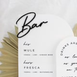 "Double Arch White/Black Bar Sign" - Wedding Signs in white by Haven Print Co.