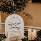 "Unplugged Ceremony Arch White Sign" - Wedding Signs in white by Haven Print Co.