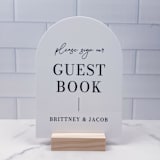 "Guestbook Modern Minimalist Table Arch Sign" - Wedding Signs in white by Willow and Barn
