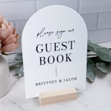 "Guestbook Modern Minimalist Table Arch Sign" - Wedding Signs in white by Willow and Barn