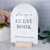 "Guestbook Modern Minimalist Table Arch Sign" - Wedding Signs in white by Willow and Barn