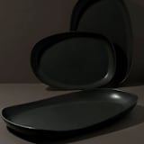 "Mini Long Stoneware Serving Platters | Dadasi" - Serving Platters and Trays in black by Powered By People
