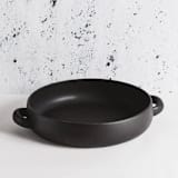"Large Serving Plate With Handles 13.4" - Matte Black" - Serving Platters and Trays in black by Powered By People