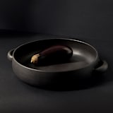 "Large Serving Plate With Handles 13.4" - Matte Black" - Serving Platters and Trays in black by Powered By People
